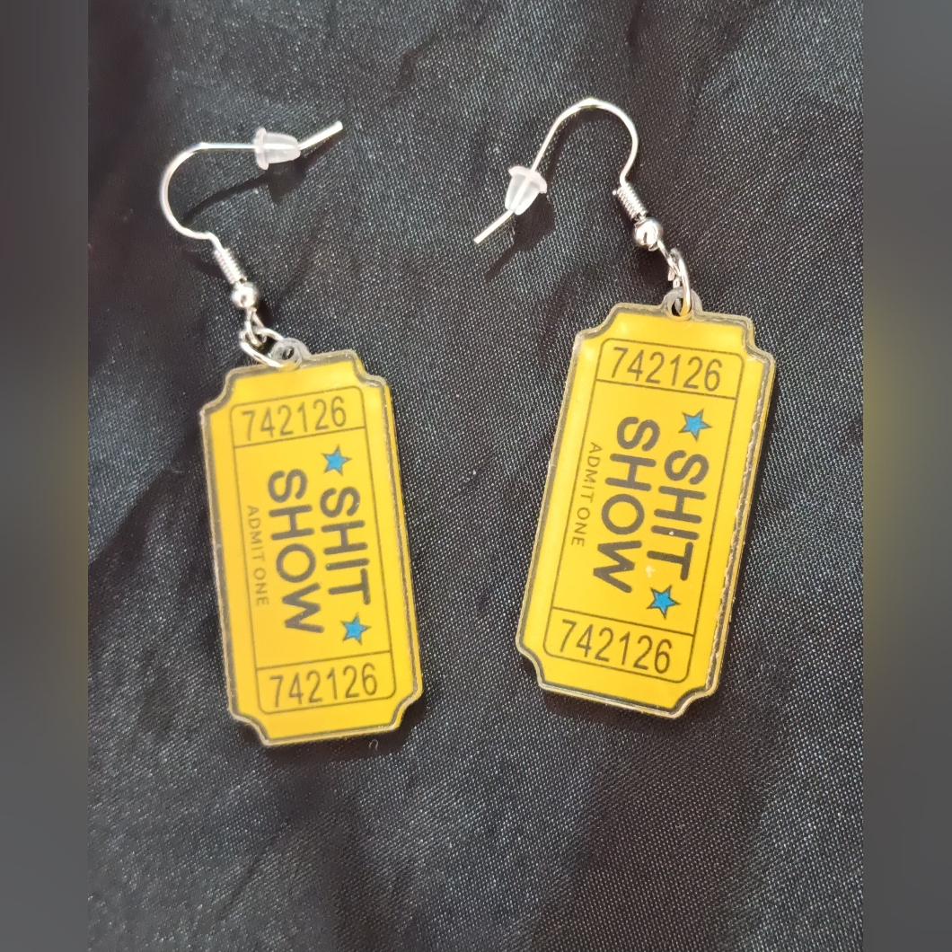 Show Tickets Earrings Nwt